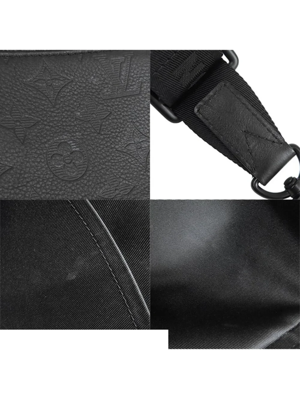 Louis Vuitton Trio Messenger Noir Black Monogram Shadow Shoulder Bag